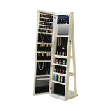 ZUN Full Length Mirror 360&deg; Swivel Jewelry Cabinet With Led Light W2512P232466