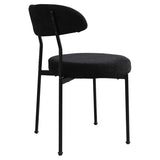 ZUN Boucle Upholstered Dining Chairs with Curved Backrest & Metal Legs Set of 2, Black W2740P214381