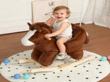 Kids Horse Rocking Horse Ride-On Toy for Toddlers 18-36 Months, Plush Rocker with Horse Sounds, Hand 08256957
