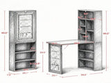 Space-Saving Foldable Writing Table, Convertible Wall-Mounted Computer Desk with Storage Shelves & 42960371