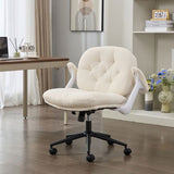 Cross Legged Chair with Flip-up Armrests, Cross Legged Office with Wheels, Comfy Swivel 86214703