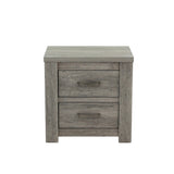 2 Drawers Bedroom Wooden Nightstand in Grey Finish B016P251372