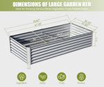 ZUN 6x3x1.5ft Galvanized Raised Garden Bed, Outdoor Planter Garden Boxes Large Metal Planter Box for W1859P197905