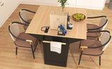 K&K 55.7'' Large Kitchen Island with 2 Drop Leaf,, Rolling Kitchen Cart on 5 Wheels with Power N707P186617B