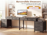 5 Drawer Computer Desk Reversible Drawers & Printer Shelf, Industrial Home Office Writing Desk 65858201