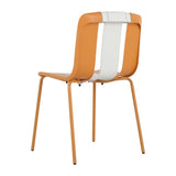 Summer - 4-Pack Modern Striped Color Block Chairs Indoor/Outdoor PP Plastic Seat & Sturdy Metal W3450P322866