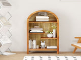 4-Tier Arched Top Freestanding Shelf, Asymmetrical Open Storage Cabinet , Wood Display Shelf for W3123P485377