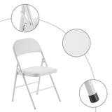 4pcs Elegant Foldable Iron & PVC Chairs for Convention & Exhibition White 68564709