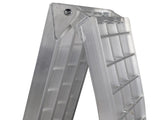 7.5ft 2pcs Heavy Duty Four-section Aluminum Arched ATV UTV Ramps Silver 48101544