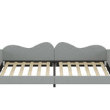 Twin size Upholstered Daybed, Sherpa Fabric Sofabed with Cloud-Shaped Backrest, No Box-spring N733P234602E