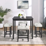 ZUN Dining Table, Bar Table and Chairs Set, 5 Piece Dining Table Set, Industrial Breakfast Table Set, W1781140363