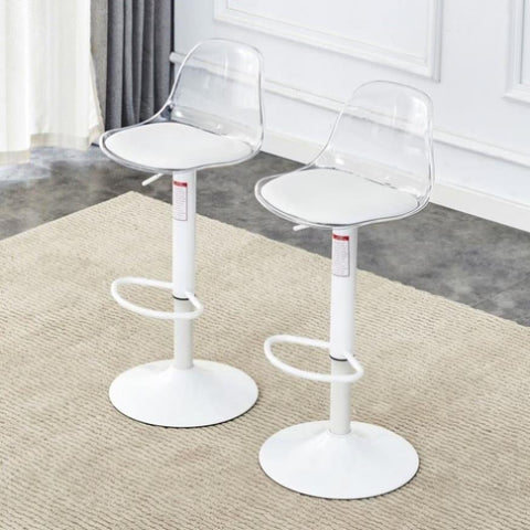 ZUN Modern minimalist bar chairs and bar stools. Can rotate 360 &deg; and adjust lifting. PET backrest and W1151135513