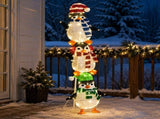 2.5D Stacked Penguins Lighted Christmas Decor 4ft, 63 Warm White LED Animal Dcor, US Plug 5V 6W 48854900