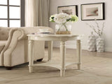 Antique White End Table with Bottom Shelf B062P189204