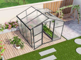 Newly marketed Gain height windproofaluminum greenhouse 6x6 FT Polycarbonate Greenhouse Raised Base 99440443