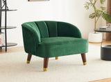 Upholstered Barrel Accent Chair With Wooden Legs N768P175907E