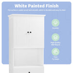 ZUN Tall Bathroom Cabinet with Four Doors, Large Storage Space Open Shelve, Upper Storage Cabinet, White 82111531