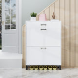 Shoe Storage Cabinet for Entryway, Free Standing Shoe Organizer with 2 Flip Drawers, Hidden Shoe W578124376