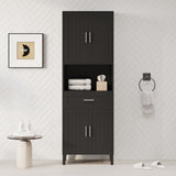 70.9" High Freestanding Tall Bathroom Cabinet with a Drawer, 2 Cabinets, 4 Soft-Close Doors, 2 N729P272001B