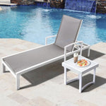 ZUN Outdoor Chaise Lounge, Aluminum Pool Beach Lounge Chair, All Weather Patio Beach Adjustable W1889P202831