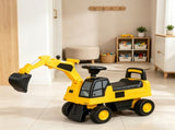 Yellow Toddler Excavator Toy Anti-Tip Design, Manual Shovel, Horn, Hidden Storage 76379800