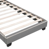 Twin Size Upholstered Leather Platform Bed with Rabbit Ornament, Gray WF299137AAE
