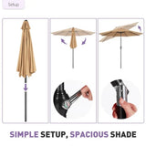 9FT Outdoor Patio Umbrella Market Table Polyester Fabric Canopy Iron Frame 8 Ribs UV Protection 63266915