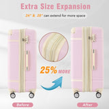 Hardshell Luggage Sets 4 Pieces 20"24"28" Luggages and Cosmetic Case Spinner Suitcase with TSA N732P170218U