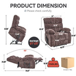 ZUN Lift Recliner Chair Heat Massage Dual Motor Infinite Position Up to 350 LBS Large Electric Power W1803P206832