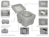 20L Portable Removable Flush Toilet with Double Outlet 40061473