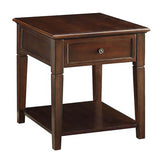 Walnut End Table with Bottom Shelf B062P189244
