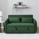 55" Modern Convertible Sofa Bed with 2 Detachable Arm Pockets, Velvet Loveseat Sofa with Pull Out W119363993