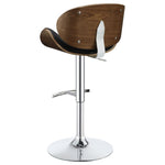 ZUN Black and Chrome Adjustable Bar Stool B062P153496