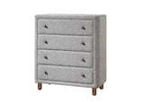 Grey 4-Drawer Upholstered Chest B062P209026