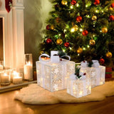 3pcs Square ABS Plastic Rack Garden Festive Decoration LED60 Light Warm White Light Cotton Thread 21852728
