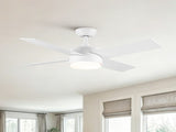 44" Ceiling Fan with Lights & Remote, Matte White Modern Fan, Reversible DC Motor, 6 Speeds, 3-Color W1367P447389