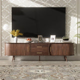 Mid-Century Modern TV Stand for 80" TV, Entertainment Center with Storage for Living Room, Bedroom, N710P257611P