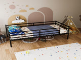 Surround Bed Frame - Classic metal platform bed frame with steel bars supporting the mattress base, W3752P464507