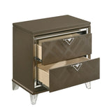 Dark Champagne 2-drawer Nightstand B062P186502
