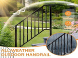 Matte Black Outdoor 3 Level Iron Handrail 56041955