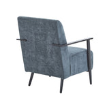 26.38" Modern Blue Gray Lounge Chair with Polyester Upholstery and Sturdy Metal Frame, Ideal for N767P236501G