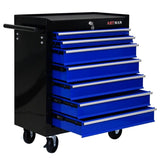 7 DRAWERS MULTIFUNCTIONAL TOOL CART WITH WHEELS-BLACKBLUE W1102P160642
