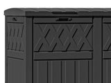 62 Gallon Dual Compartment Outdoor Garbage Bin, Waterproof Resin Trash Can with Tiered Lid & Drip 84236066