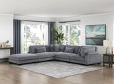 1pc Modern Living Room Furniture Modular Armless Chair Plush Gray Corduroy Fabric Upholstery Plywood B011P220981