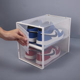 ZUN Set of 12 Stackable Clear Plastic Transparent Shoe Storage Box in Home W2181P164297