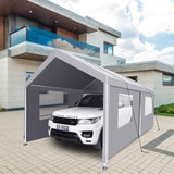 Carport, 1020 Heavy Duty Portable Carport Garage Tent for Outdoor Storage Shelter grey W1350P176011