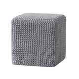 KNITTED FOOT STOOL 62665.00LGRY