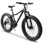 ZUN A2605D 26 Inch Fat Tires Mountain Bike, 4'' Wide Wheel, 21-Speed Disc Brakes, Mens Womens Trail W2563P156280