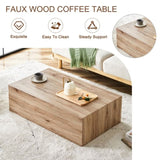 ZUN Light Wood Texture MDF Coffee Table - Simple Modern Style.Modern MDF coffee table with wood texture W1151P224732