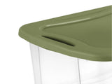 (2 pack)40 Quart Medium Storage Bin, Clear Plastic Storage Container with Full-Grip Handles, 83050362